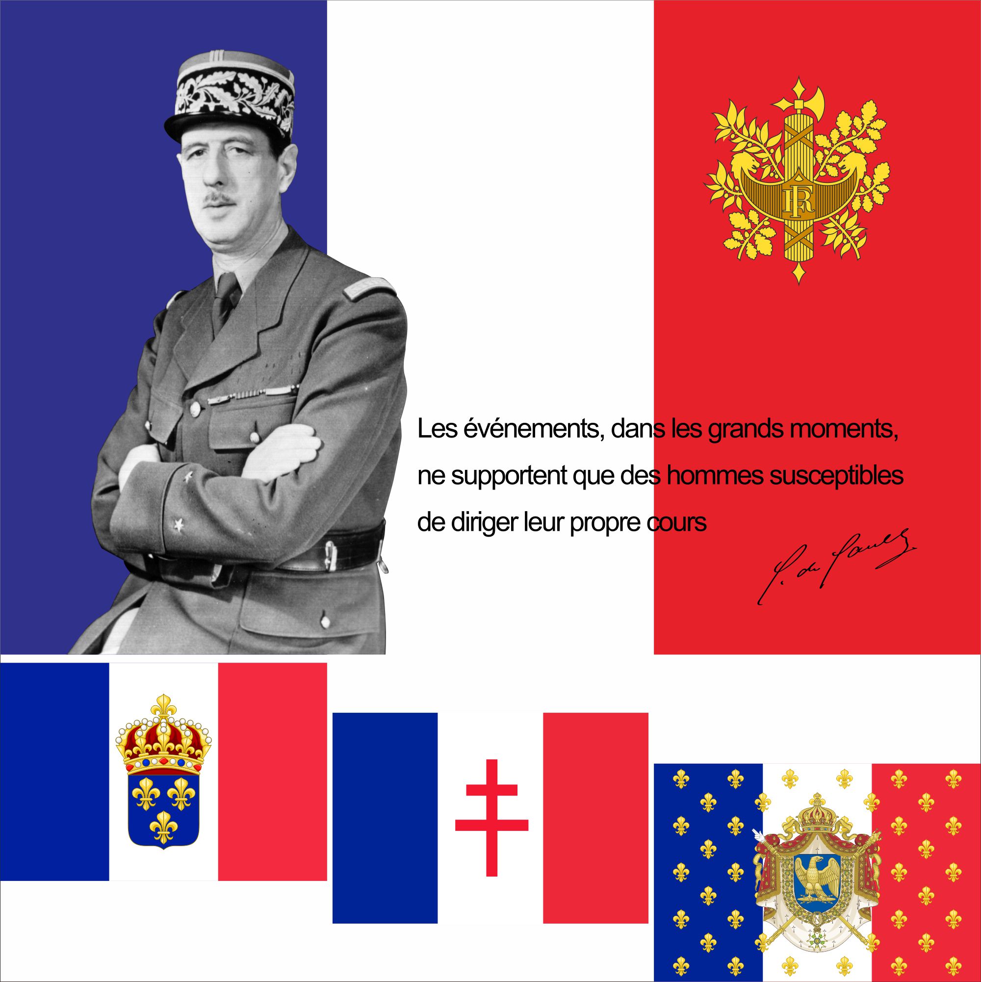   Napoleon De Gaulle Louis XIV 3X5FT 100D..